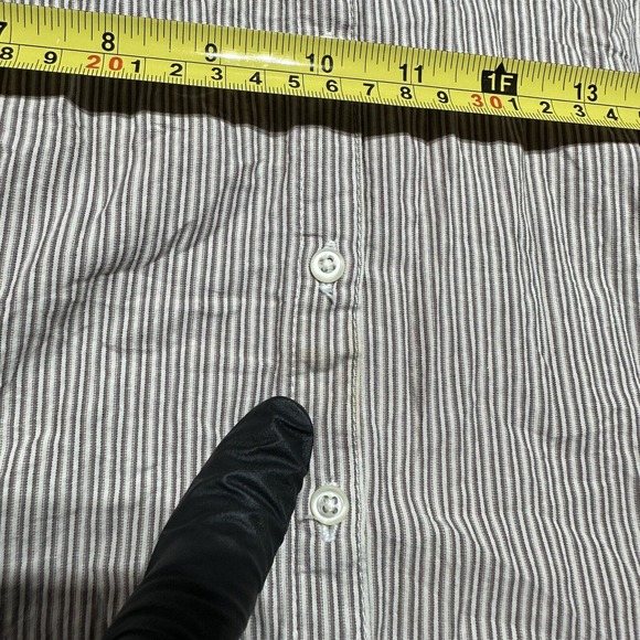 Faded Glory Womens White Pink Floral Striped Button Long sleeve shirt Size XL - Picture 9 of 10